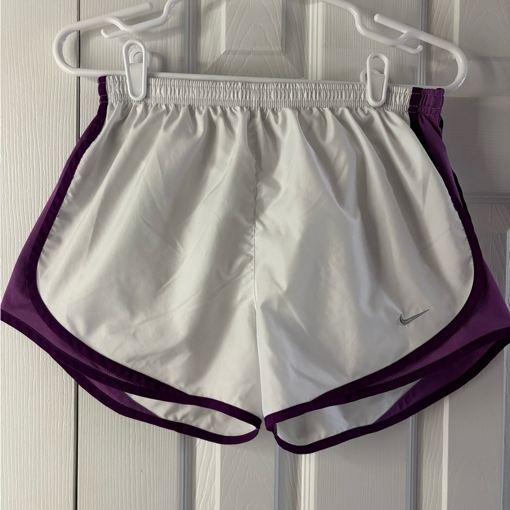 Nike Women's Athletic Shorts in White and Purple